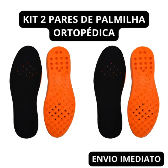 Kit 2 Pares Palmilha Ortopédica em Gel PU Anatômica Confortável Para Dores nos Pés Envio Imediato
