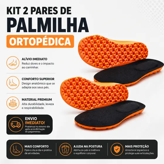kIT DE 2 PARES DE PALMILHA DE GEL ORTOPEDICA CONFORTAVEL ANATOMICA ANTI IMPACTO PARA DORES NOS PES TRABALHO CAMINHADA