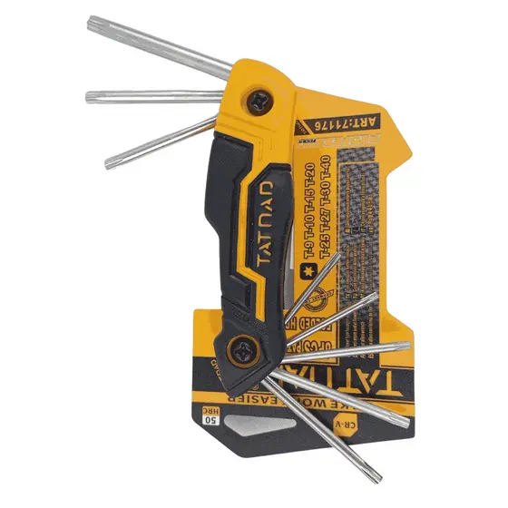 Jogo De Chaves Torx T9 A T40 Furo Guia Tipo Canivete Dobrável  Compacto, Resistente e Versátil