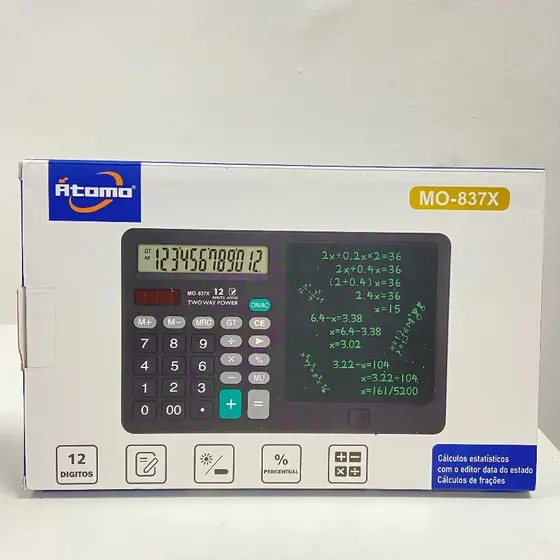 Calculadora 2 em 1 com bloco de notas portátil digital Anotações e cálculos