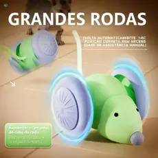 Brinquedo Eletrônico para Gatos - Rato USB Recarregável, Movimentos Imprevisíveis, Antiderrapante