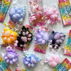 Brinquedos Sensoriais De Aperto De Pata De Gato Mochi Squishy Toys , Kawaii Soft PVC Squeeze Com Bola De Pêlo De Alívio