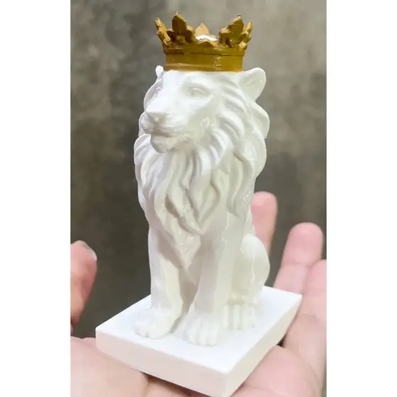 Leões com Coroas – Peças Imponentes, Elegantes e Perfeitas para Decoração de Luxo - Minimalista l IMPRESSÃOM 3D