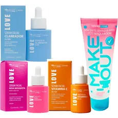 Kit 3 Sérum Facial Max Love Vitamina C Rosa Mosqueta Niacinamida Clareador de Manchas Anti Idade