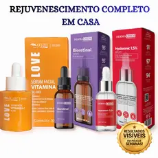Kit Skincare Completo Bio Retinol Vitamina C Ácido Hialurônico Anti Idade Pele Jovem e Hidratada