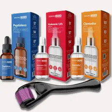 Kit Microagulhamento Dermaroller 0.5 1.0 1.5 + Séruns Ácido Hialuronico Niacinamida Peptídeos Anti Idade