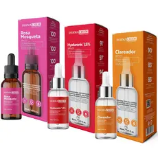 Kit c/ 3 Sérum Dermachem Rosa Mosqueta + Acido Hialuronico + Niacinamida Clareador De Manchas Rosto skin care Anti Idade