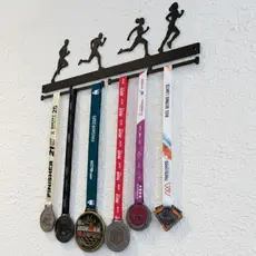 Porta Medalhas Corridas expositor de medalhas suporte de medalhas Corrida Triathlon Aço metal preto