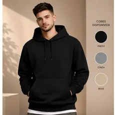 Moletom Masculino Canguru com Capuz Premium  Flanelado Confortável Para Inverno