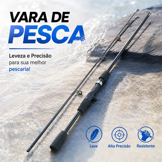 Vara De Pesca De Duas Peças , 1.8 Metros , 5 – 10 lb , Giratória , Adequada Para Água Doce E Salgada