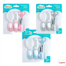 Kit Higiene Bebê 5 Peças Tesoura Cortador Lixa Escova Pente Cabelo Unha Recém-nascido Seguro