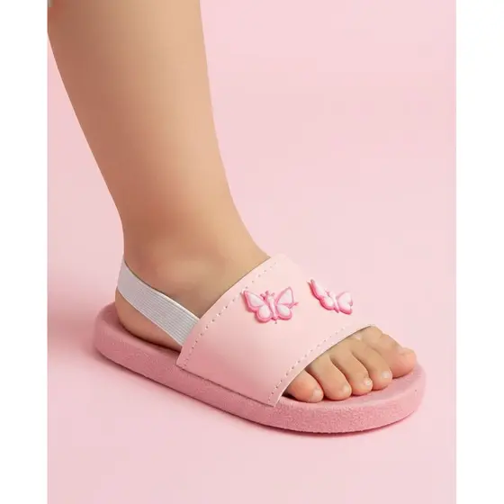 Chinelo Baby Menina Borboleta Fofinha Branco e Rosa do 16/17 ao 24/25