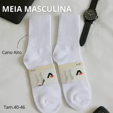 Kits Meia Masculina Cano Alto Básica Confortável Cano Longo Dia A dia Esporte Meia Fitness