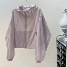 Roupas Respiráveis De Proteção Solar Para Mulheres , Jaqueta Cardigã Fina , Corta-Vento Estilo Doce Dopamina Com Capuz D