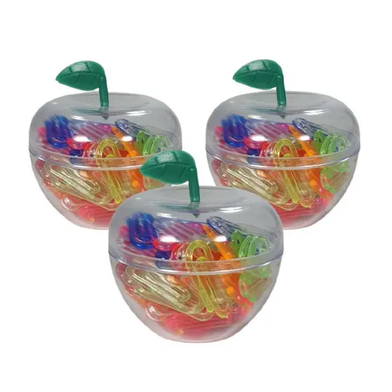 Maçãs Acrílicas Transparentes Com Clips Coloridos De Plástico Escritório Escola Mesa De Trabalho
