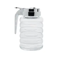 Meleira De Vidro Pote 280ml com Tampa Dosadora Cromada Açúcar Porta Mel Cozinha Café Da Manhã