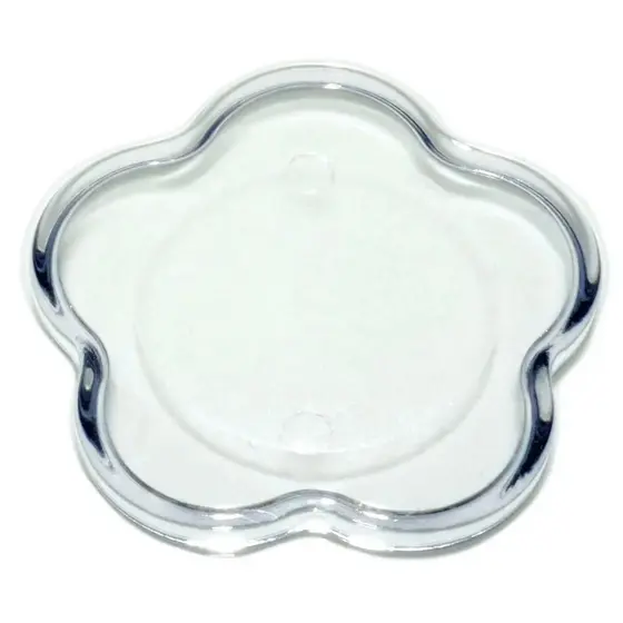 Base Acrílica Flor Pequena com Borda 30 Peças Artesanato Acabamento Profissional Biscuit Delicado