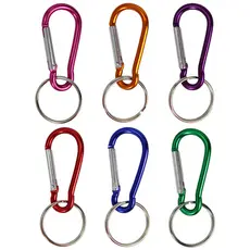 Mosquetão Camping Alumínio 4,6cm Colorido Com Argola Mochilas Acessório Artesanato 10 Unidades