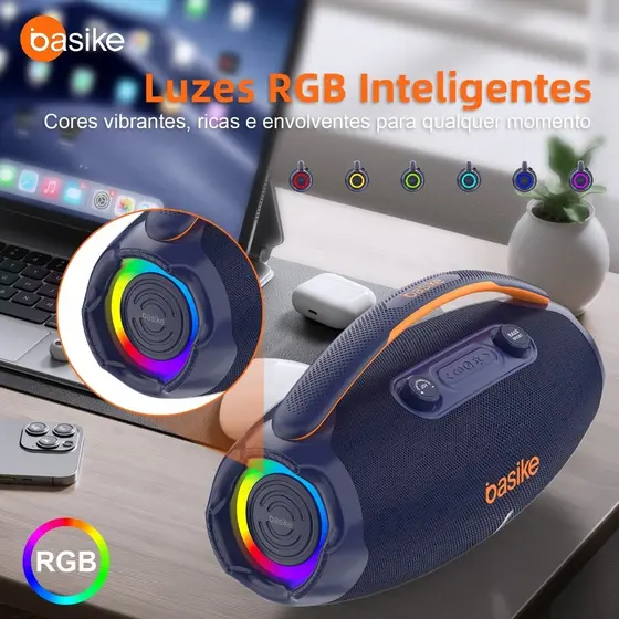 Basike Caixa Som Tws 80w Estéreo Alta Hifi Ajuste Graves / AgudosPode carregar o telemóvel