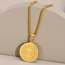 Colar de São Bento em aço inoxidável 60 cm  versátil para uso diário, presente