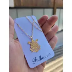 Colar do Corinthians Time de Futebol Corrente Folheada Cordão Masculino Feminino Um otimo presente Barato Fé