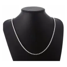 Corrente Cordão Torcido Masculino 70 Cm Aço Inox 316 Cirúrgico Barato Top