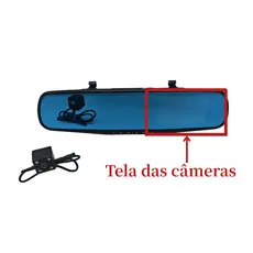 Camera Retrovisor Com Gravação Com 2 Câmeras Ré E Frontal