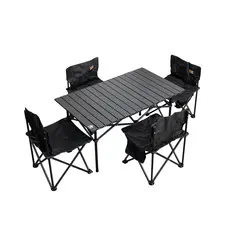 Conjunto de acampamento mesa dobrável + 4 cadeiras