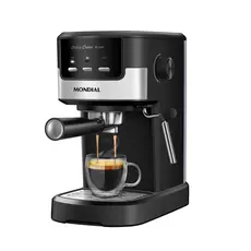 Cafeteira Espresso Dolce Crema 20 Bar Mondial Preto/Inox 1200W - C-21-E-CNP com adaptador para cápsulas Nespresso