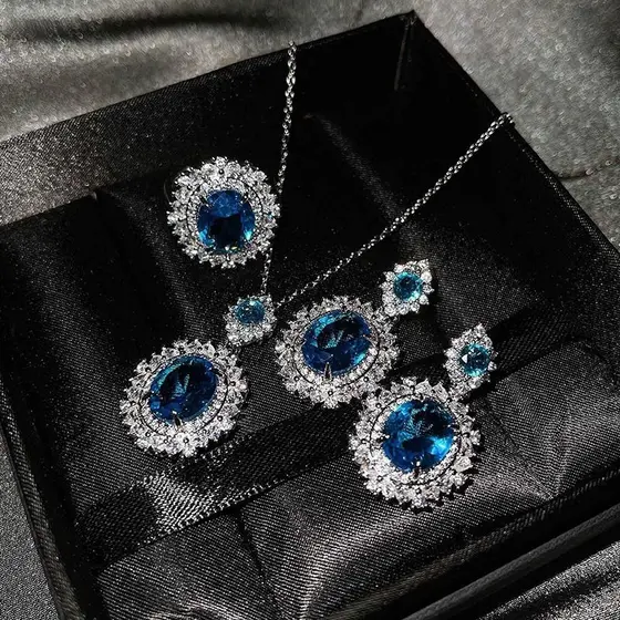 3 Peças/Set Elegante Luxo Moda Cristal Zircão Colar Brincos Anel Para Mulheres Meninas Festa De Casamento L3MX
