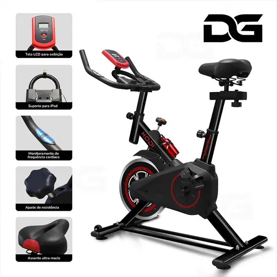 Bicicleta Ergométrica Spinning Profissional com Sensor Cardíaco Exercício em Casa 120kg Funcional V3