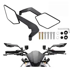 Espelho Retrovisor Quadrado Universal De Liga De Alumínio Para Motocicleta