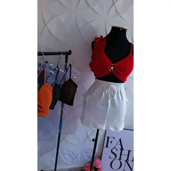 Cropped decote  Verão com  argola estrela  Moda Feminina"