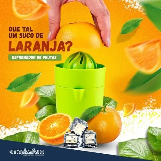Espremedor de Frutas Laranja Limão com Tampa Meplasfem