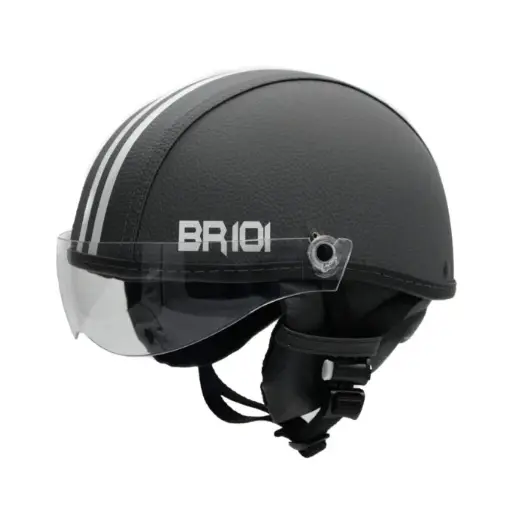 Capacete Coquinho Scooter Bike Moto Elétrica Br101 Vision Cristal Preto