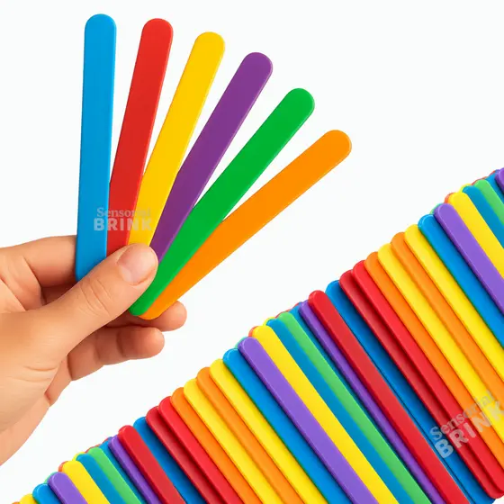 Kit Para Aprendizagem Com Palitos de Plastico Picole Brinquedo menino e menina Aprendizagem Educacional Pedagógico TDH
