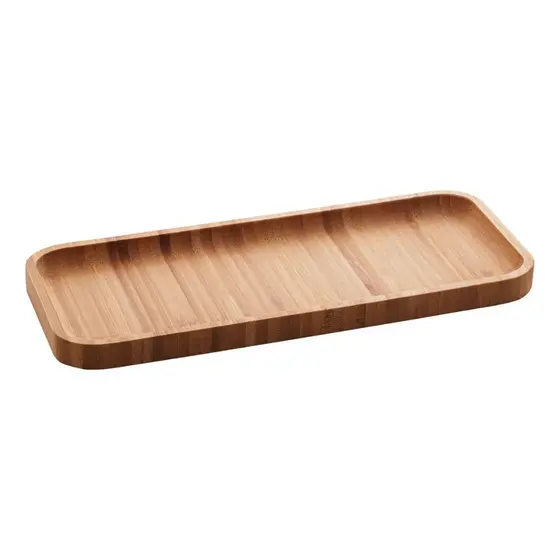 Bandeja Petisqueira Bambu Retangular Multiuso Servir Café Organizar Lavabo Banheiro Lyor Hire 28x11
