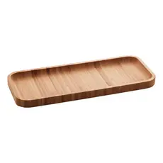Bandeja Petisqueira Bambu Retangular Multiuso Servir Café Organizar Lavabo Banheiro Lyor Hire 28x11