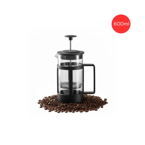 Prensa Francesa 600ml Cafeteira de Vidro Borossilicato Filtro Inox Para Café e Chá Premium