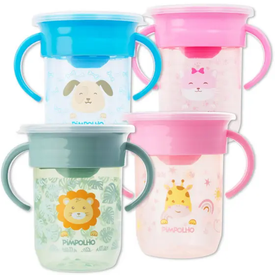 Copo Treinamento Infantil Antivazamento 360° 240ml Pimpolho