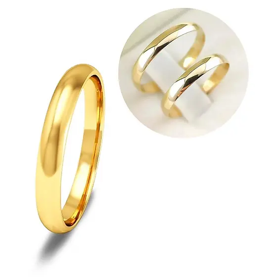 Aliança avulsa 3MM Moeda Antiga Casamento Noivado Namoro Cor Ouro