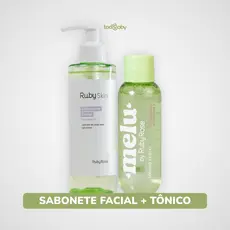 Sabonete de Limpeza Facial + Tônico Melu Ruby Rose® Skincare
