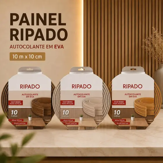 Ripado Linear Eva Autocolante 10m Painel Flexibilidade Moderno Sofisticado