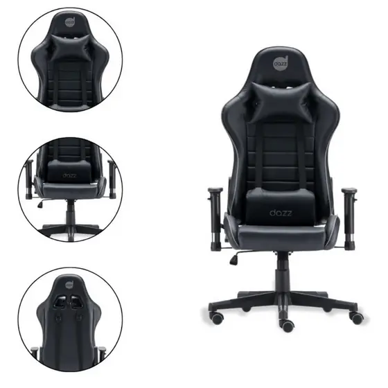 Cadeira Gamer X V2 140 Kg Regulável E Almofada Preto E Cinza