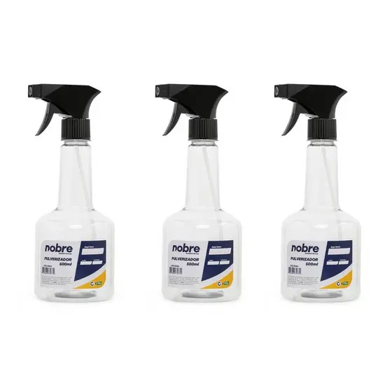Kit 3 Pulverizador Nobre 500ml Gatilho Manual