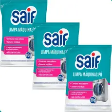 Kit com 3 Unidades Limpa Máquinas Pó 80g Saif