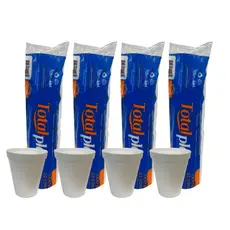 Kit Copo de Isopor Térmico 240ml Totalplast - 4 Pacotes com 20 Unidades (80 un)