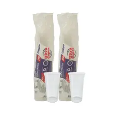 2 Pacotes de Copo de 330ml Liso Transparente PP Ultra Copos Replast com 50 unidades