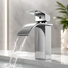 TORNEIRA MONOCOMANDO BANHEIRO CASCATA CROMADA BICA BAIXA