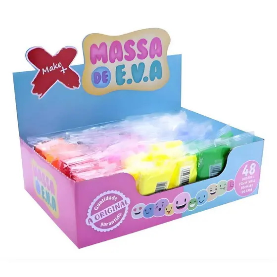 Massinha Slime Biscuit Eva 20 Cores Artesanato Modelagem Infantil Maleável Diversão 250gr Make+